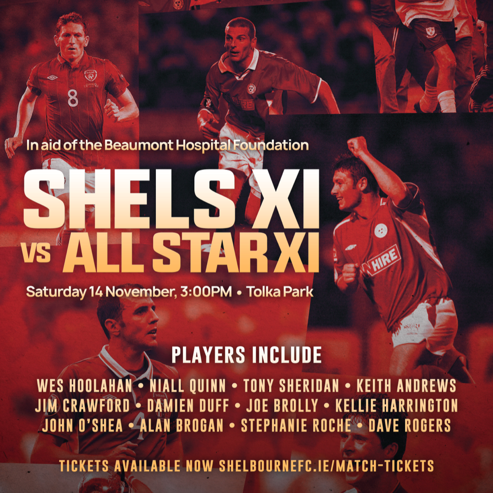 Stars of Irish sporting world to play Shels legends in aid of Beaumont Hospital
