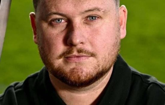 7 November 2025; Newly appointed Shelbourne FC Womens manager Sean Russell poses for a portrait at Tolka Park in Dublin. Photo by Ben McShane/Sportsfile