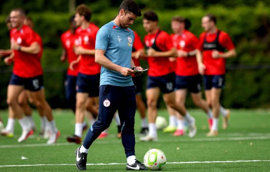 Shelbourne Squad Training & Press Conference, AUL Complex, Dublin 12/8/2026
Manager John Russell 
Mandatory Credit ©INPHO/Ryan Byrne