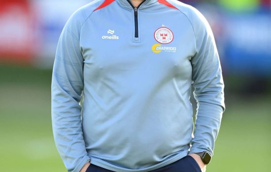 18 July 2026; Shelbourne manager Sean Russell before the Womens All-Island Cup final match between Shelbourne and Galway United at Tolka Park in Dublin. Photo by Stephen McCarthy/Sportsfile